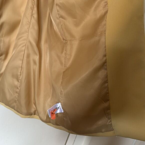 Women’s Large Light‎ Yellow Blazer Single Button Classic Tailored Jacket - Picture 6 of 12